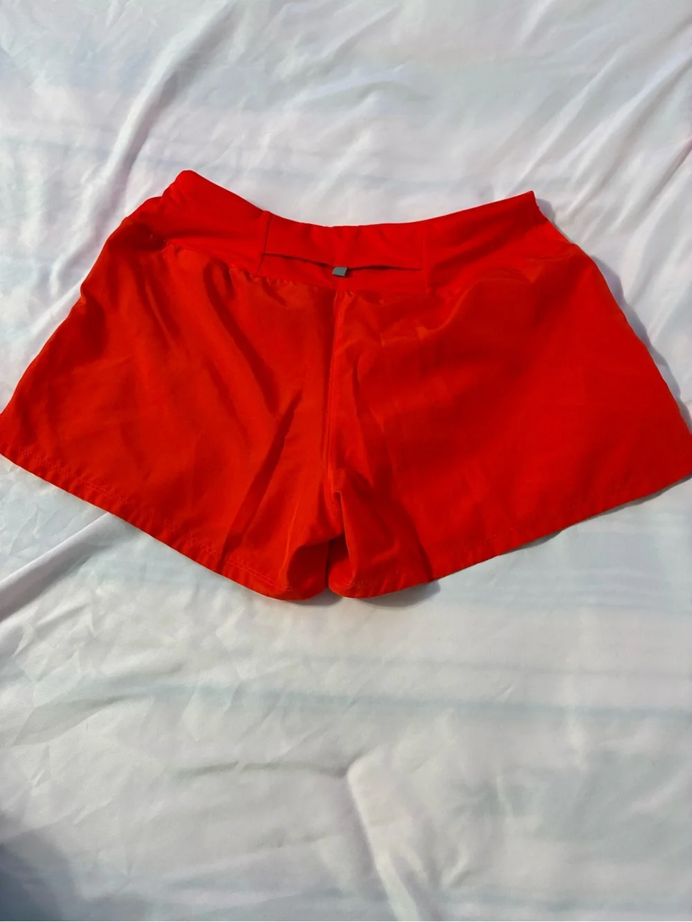 Nike Women's Bright Red Athletic Shorts with Reflective Swoosh
